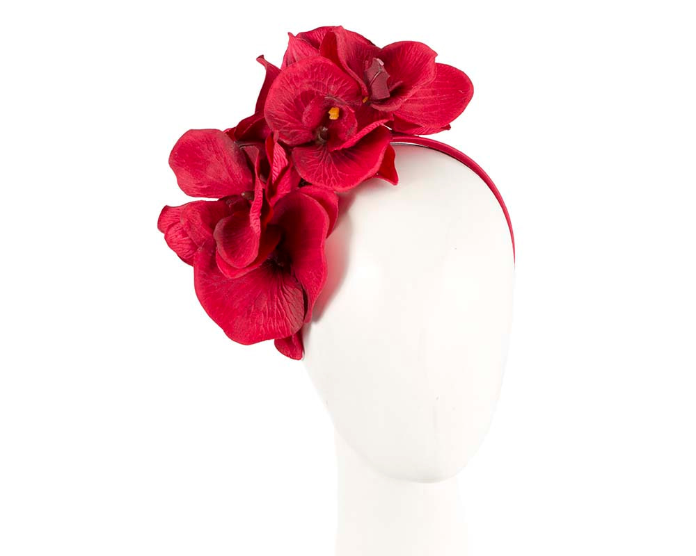 Bespoke red orchid flower headband by Fillies Collection - Hats From OZ UK