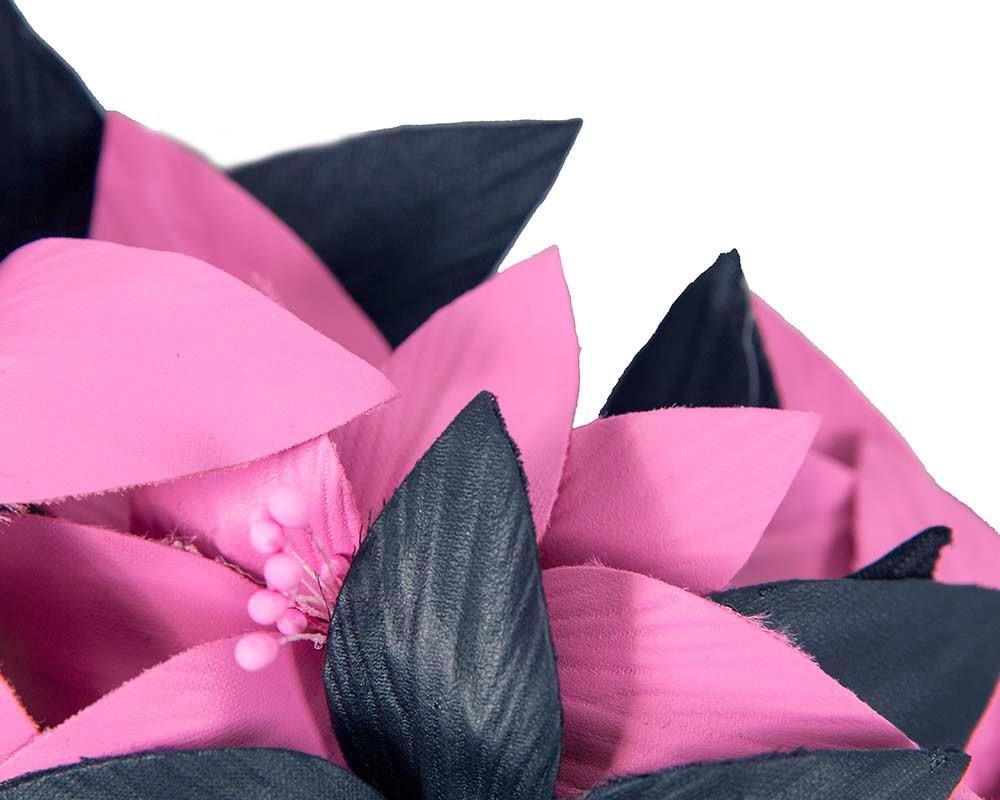 Navy & Fuchsia flower fascinator by Cupids Millinery - Hats From OZ UK Navy & Fuchsia flower fascinator by Cupids Millinery - Image 3