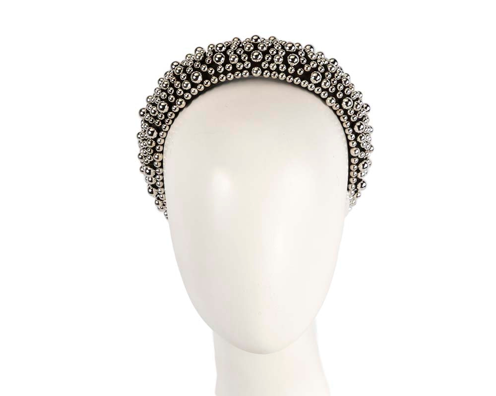 Black chrome pearl fascinator headband by Cupids Millinery - Hats From OZ UK
