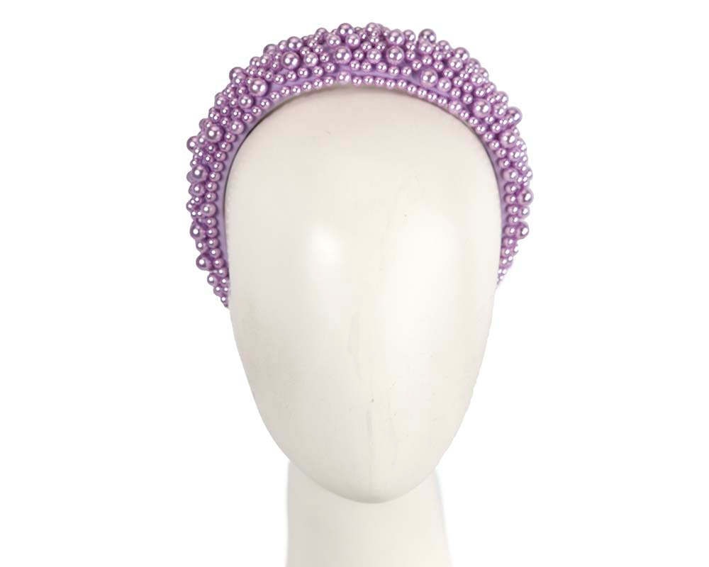 Lilac pearl fascinator headband by Cupids Millinery CU430 - Hats From OZ UK