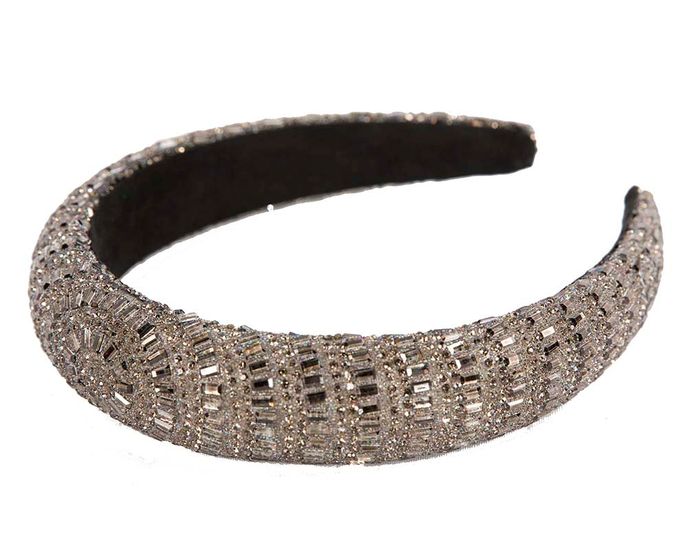 Black crystal covered fascinator headband by Max Alexander - Hats From OZ UK Black crystal covered fascinator headband by Max Alexander - Image 3