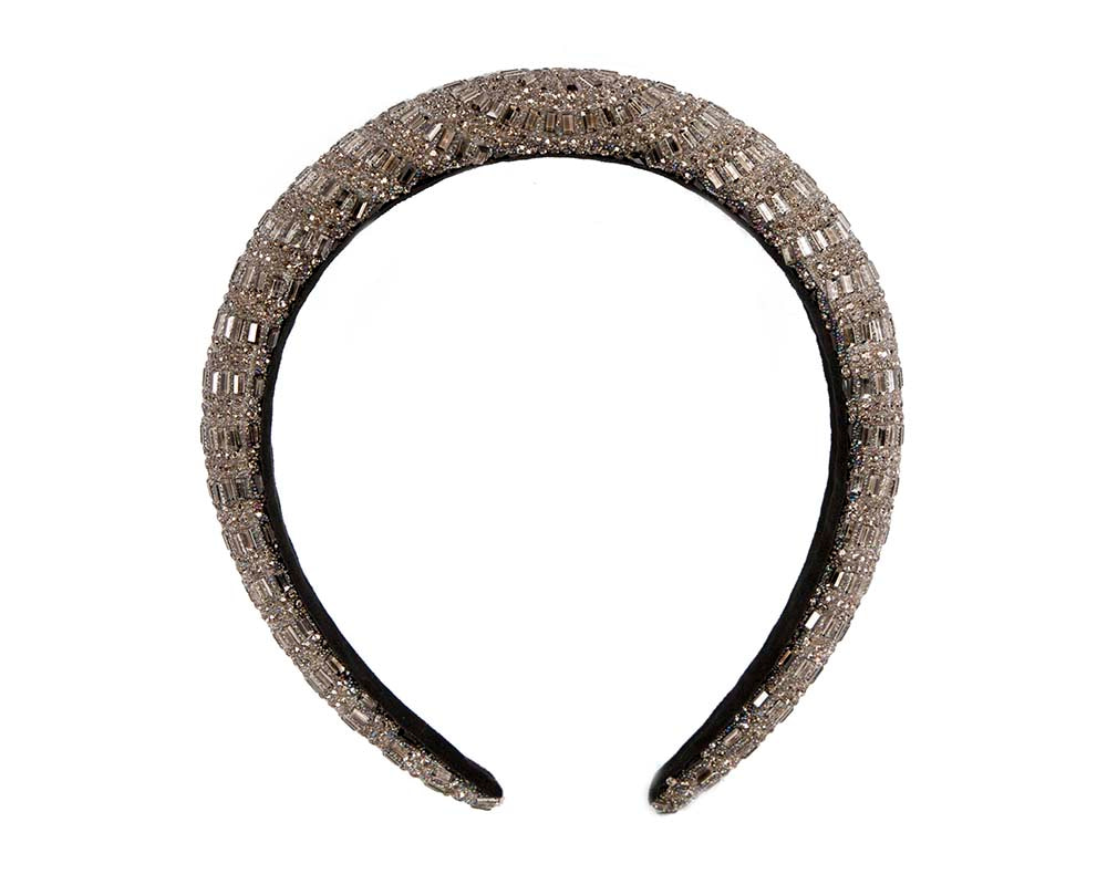 Black crystal covered fascinator headband by Max Alexander - Hats From OZ UK Black crystal covered fascinator headband by Max Alexander - Image 2