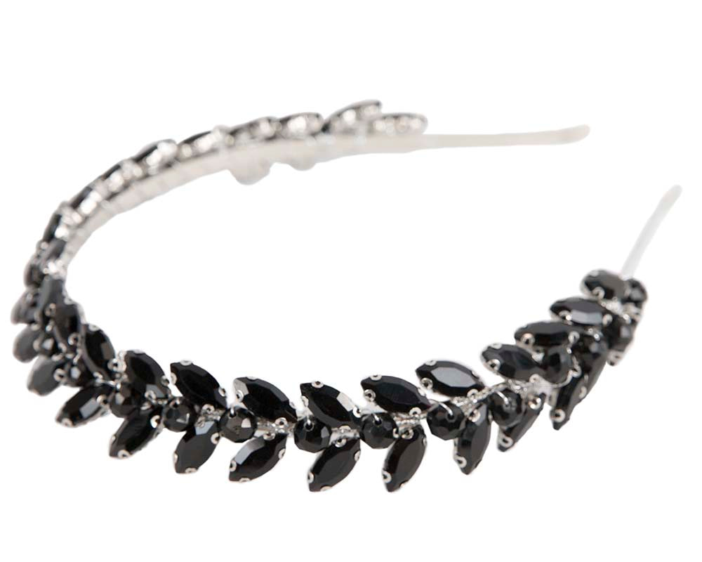 Petite black crystal headband fascinator CU447 - Hats From OZ UK Petite black crystal headband fascinator CU447 - Image 4