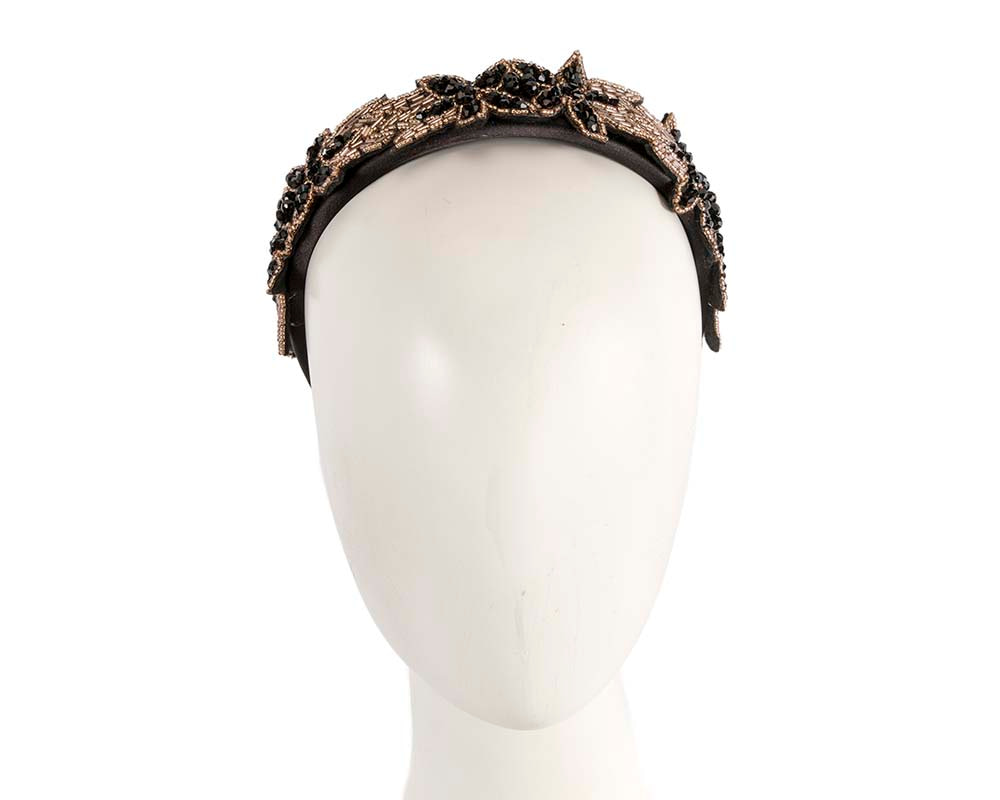 Black and gold puffy headband by Max Alexander CU457 - Hats From OZ UK