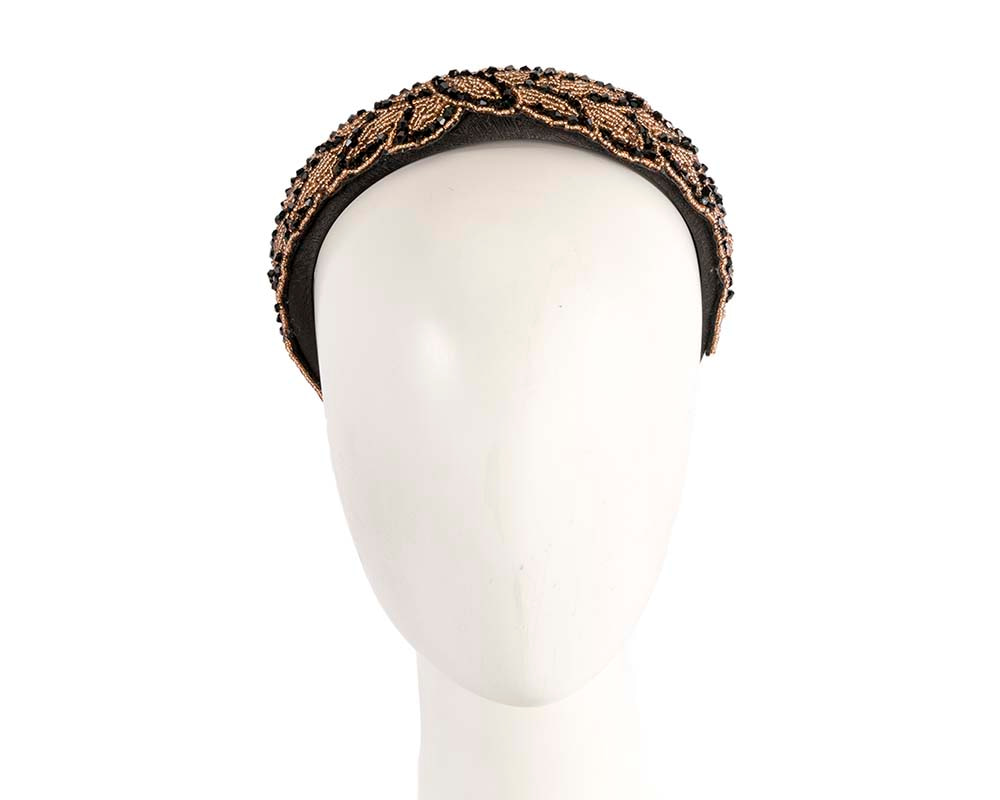 Black and gold puffy headband by Max Alexander CU458 - Hats From OZ UK