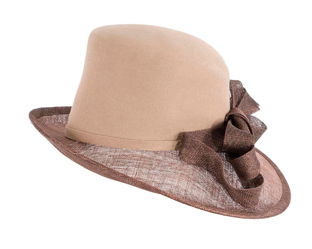 Beige & Chocolate ladies winter fashion hat by Cupids Millinery - Hats From OZ UK Beige & Chocolate ladies winter fashion hat by Cupids Millinery - Image 6