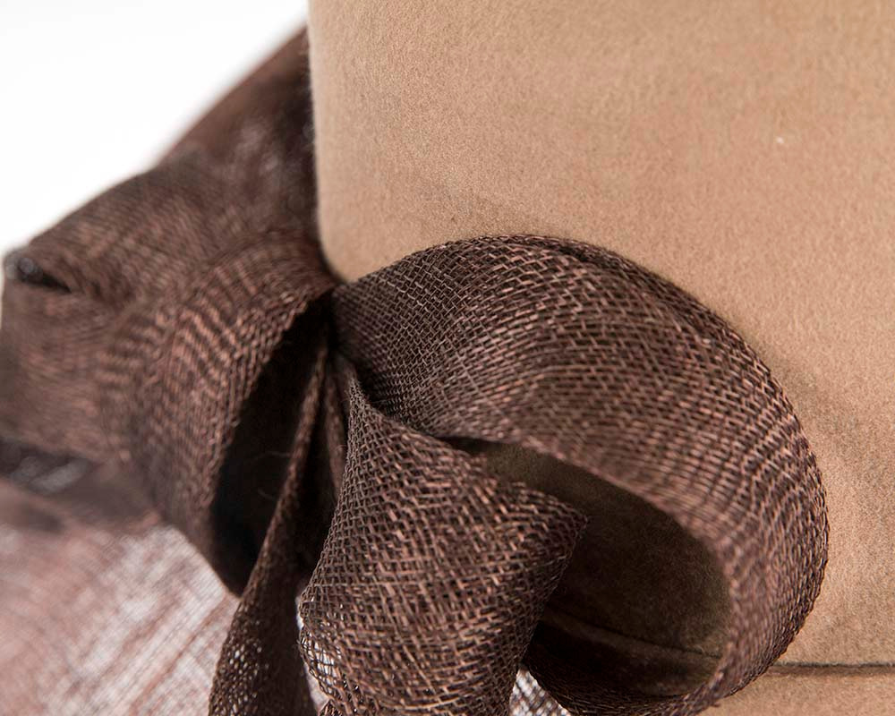 Beige & Chocolate ladies winter fashion hat by Cupids Millinery - Hats From OZ UK Beige & Chocolate ladies winter fashion hat by Cupids Millinery - Image 5