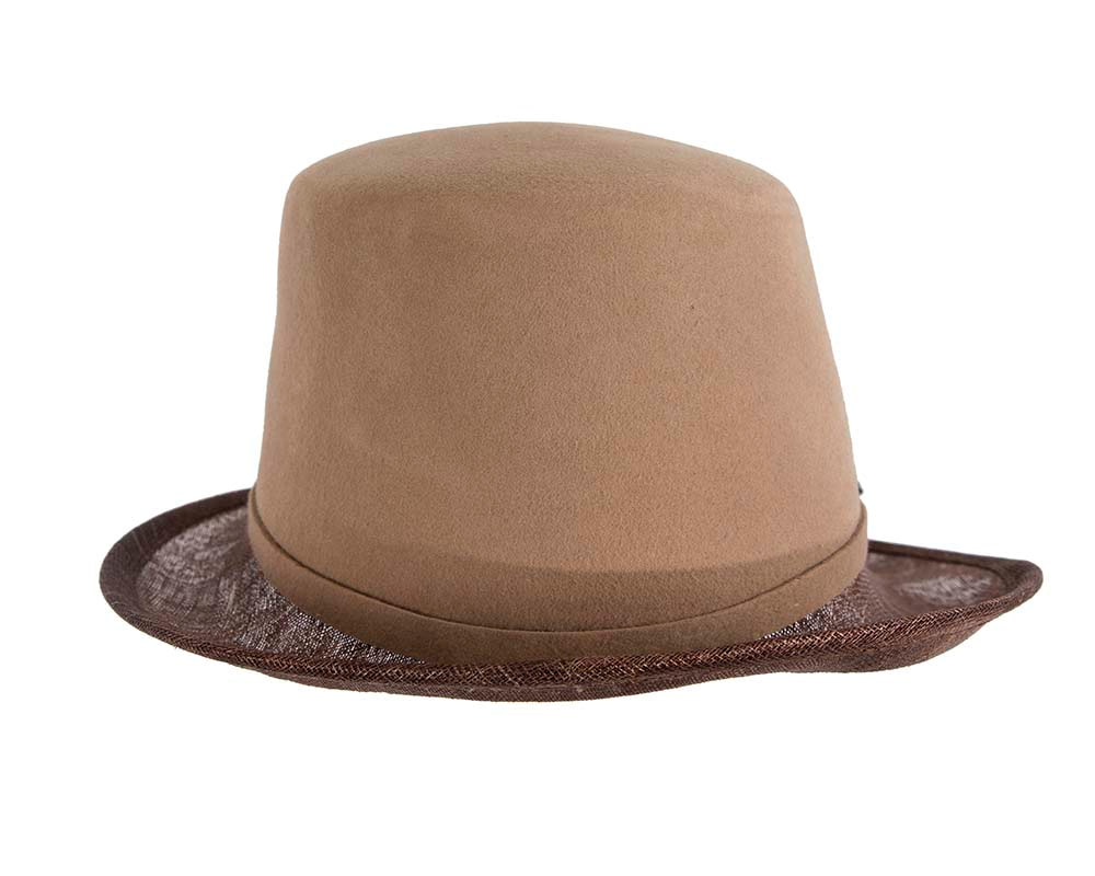 Beige & Chocolate ladies winter fashion hat by Cupids Millinery - Hats From OZ UK Beige & Chocolate ladies winter fashion hat by Cupids Millinery - Image 3