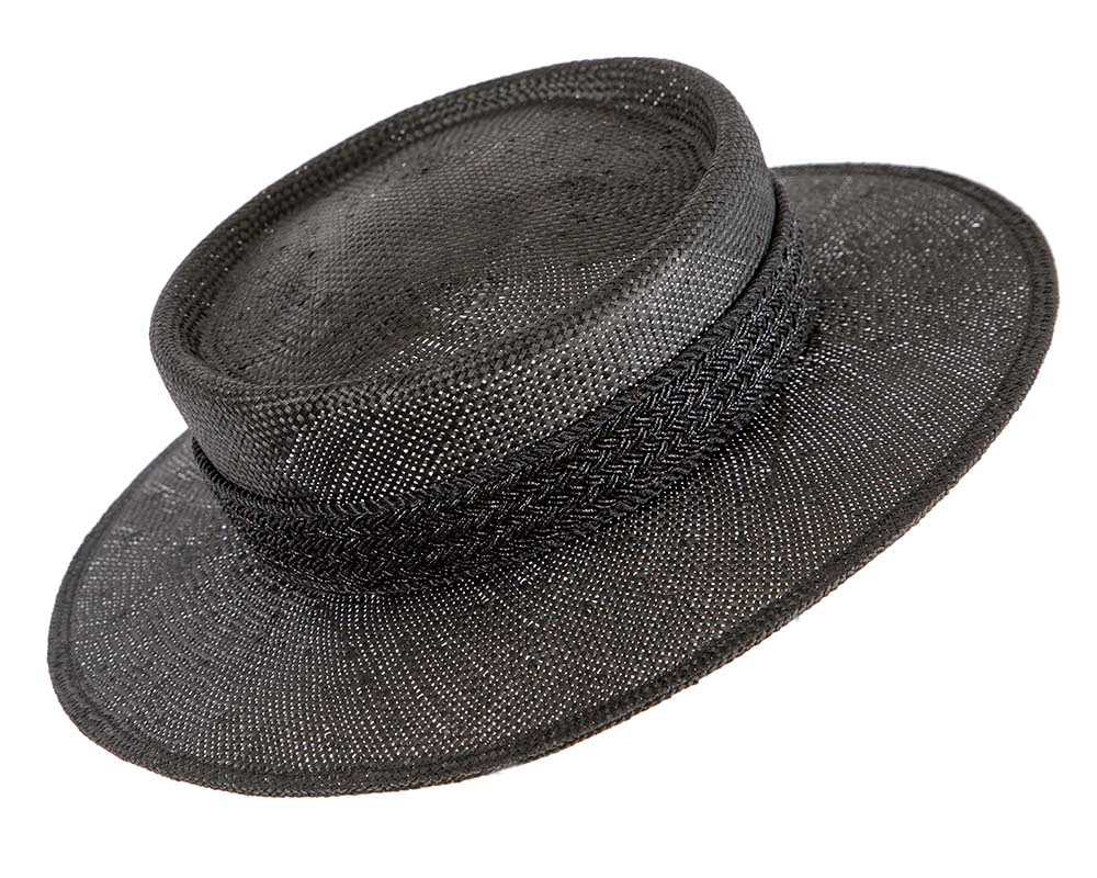 Short brim black boater hat - Hats From OZ UK Short brim black boater hat - Image 2