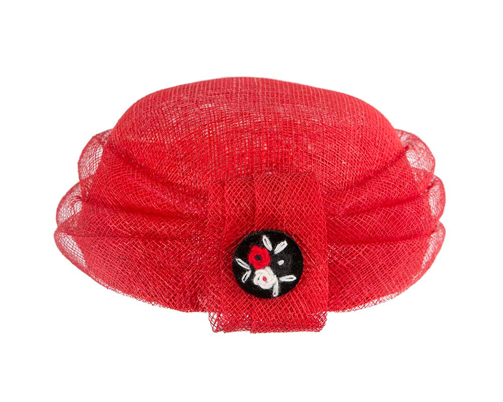 Large red sinamay beret hat - Hats From OZ UK Large red sinamay beret hat - Image 4