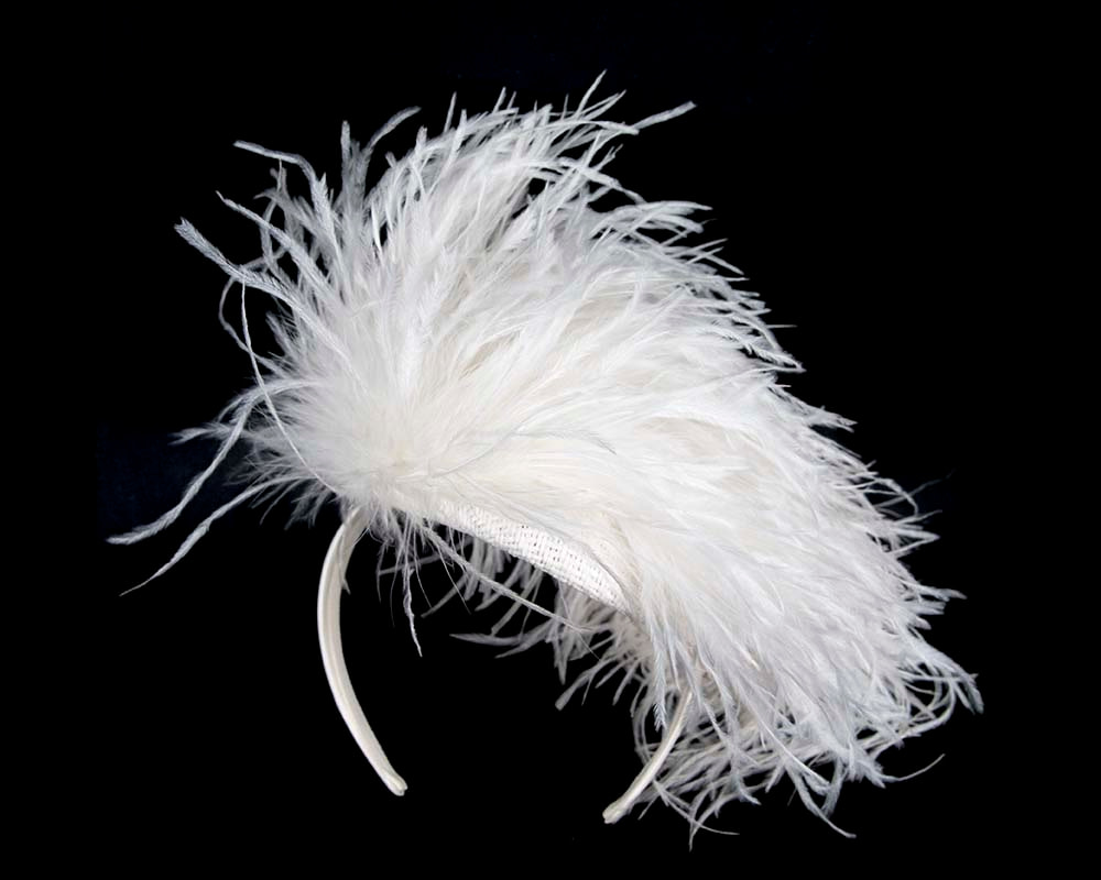 White feather fascinator by Cupids Millinery - Hats From OZ UK White feather fascinator by Cupids Millinery - Image 4