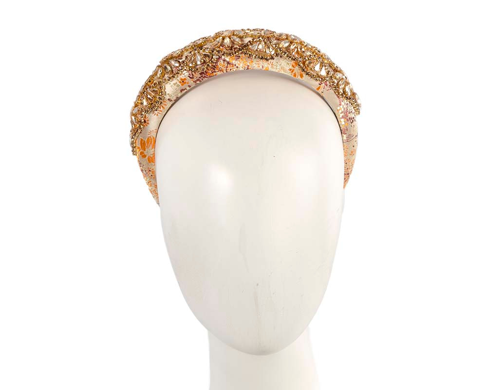 Exclusive gold headband fascinator by Cupids Millinery CU552 - Hats From OZ UK | CU552GLD Exclusive gold headband fascinator by Cupids Millinery CU552 - Hats From OZ UK