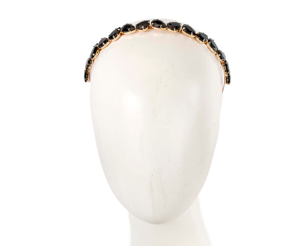 Petite black crystal headband fascinator CU576 - Hats From OZ UK | CU576B Petite black crystal headband fascinator CU576 - Hats From OZ UK