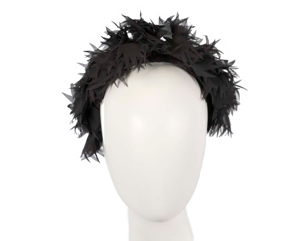 Exclusive black headband fascinator by Cupids Millinery CU628 - Hats From OZ UK | CU628B Exclusive black headband fascinator by Cupids Millinery CU628 - Hats From OZ UK