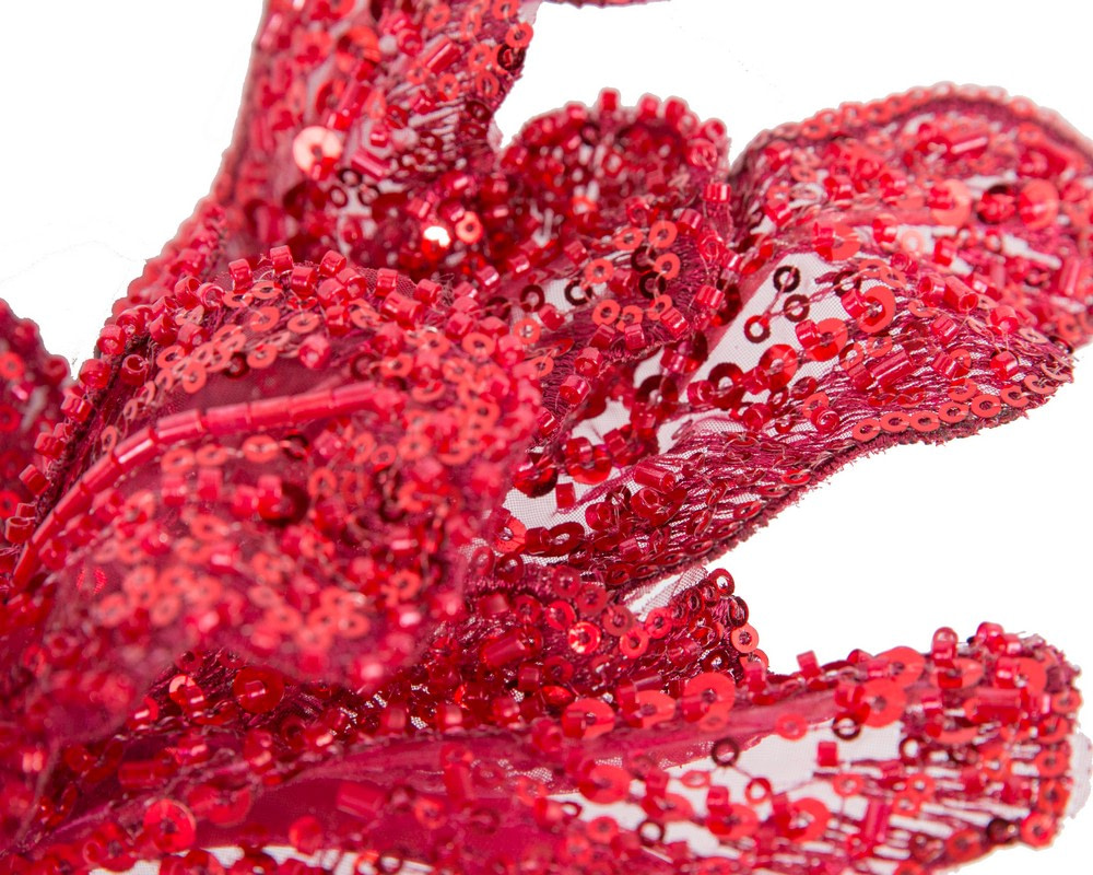 Shiny wine-colored lace fascinator by Fillies Collection - Hats From OZ UK Shiny wine-colored lace fascinator by Fillies Collection - Image 3