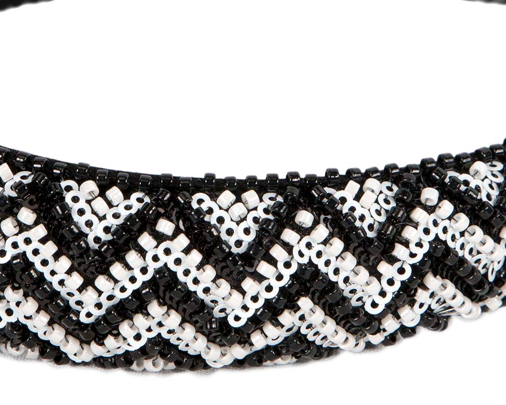 Shiny white and black headband - Hats From OZ UK Shiny white and black headband - Image 3