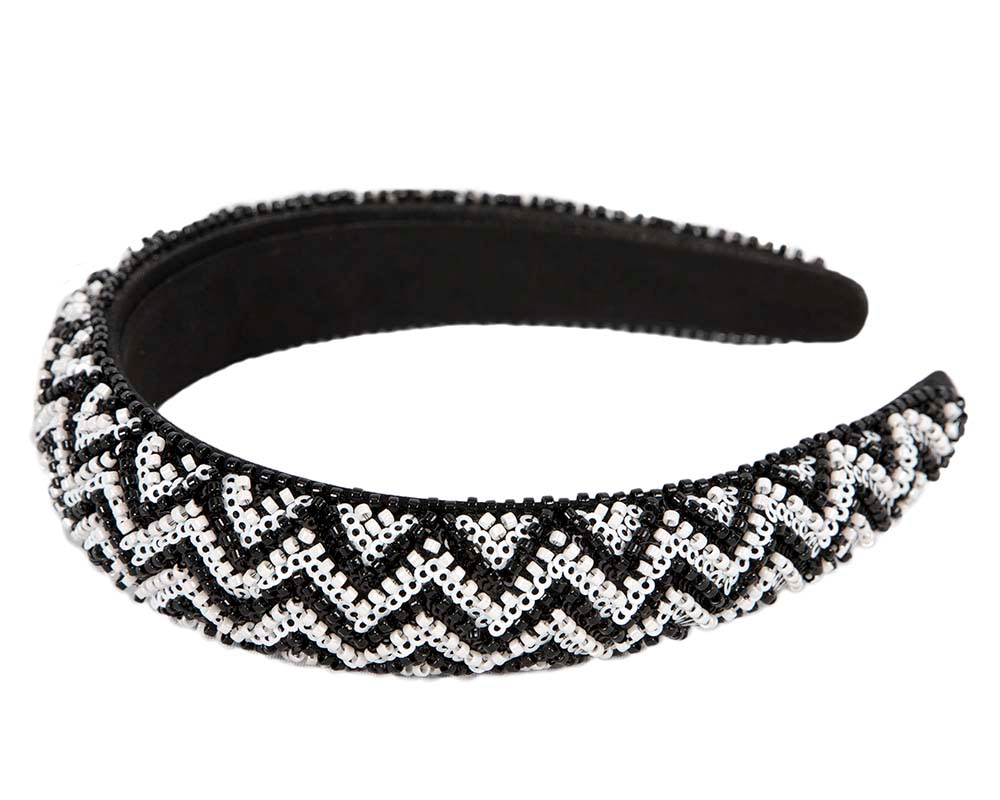 Shiny white and black headband - Hats From OZ UK Shiny white and black headband - Image 2