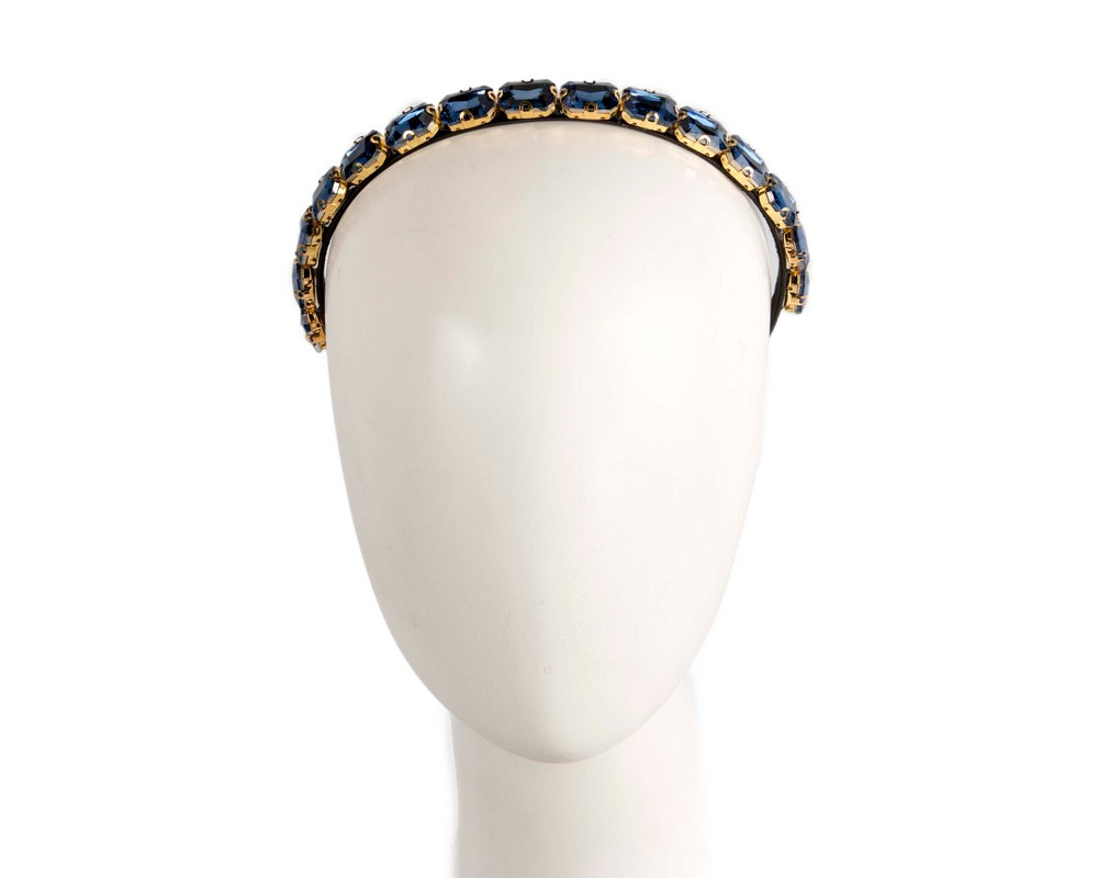 Thin navy crystal headband - Hats From OZ UK