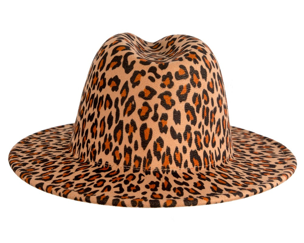 Leopard print flat brim fedora hat - Hats From OZ UK Leopard print flat brim fedora hat - Image 7
