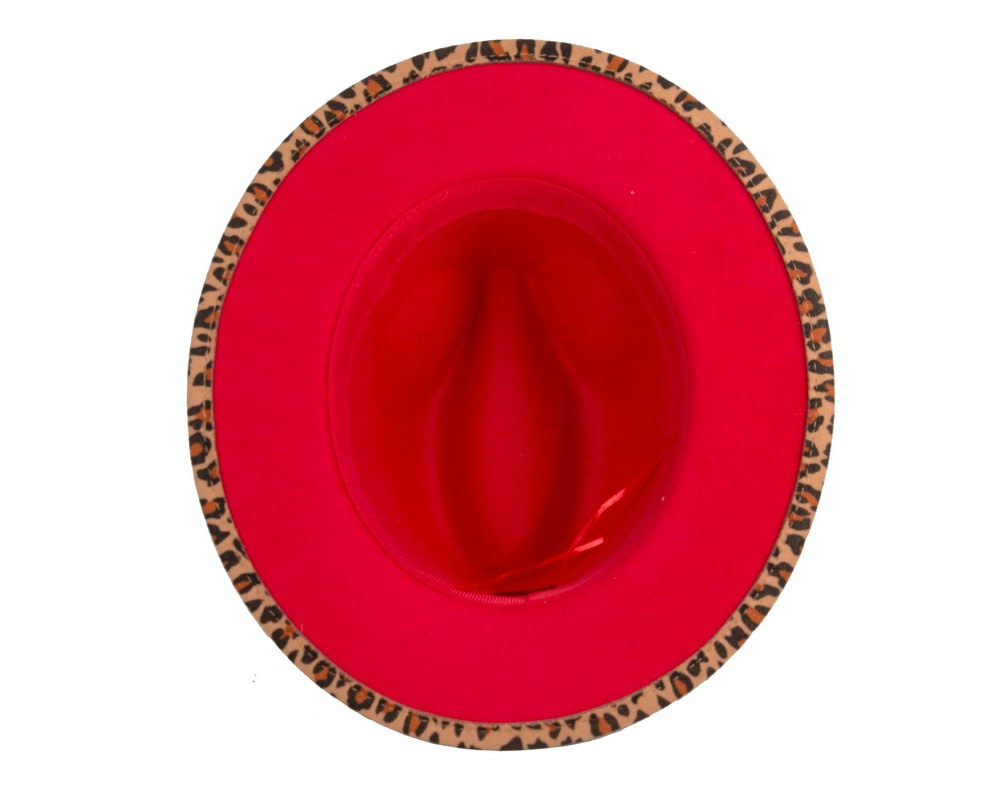 Leopard print flat brim fedora hat - Hats From OZ UK Leopard print flat brim fedora hat - Image 5