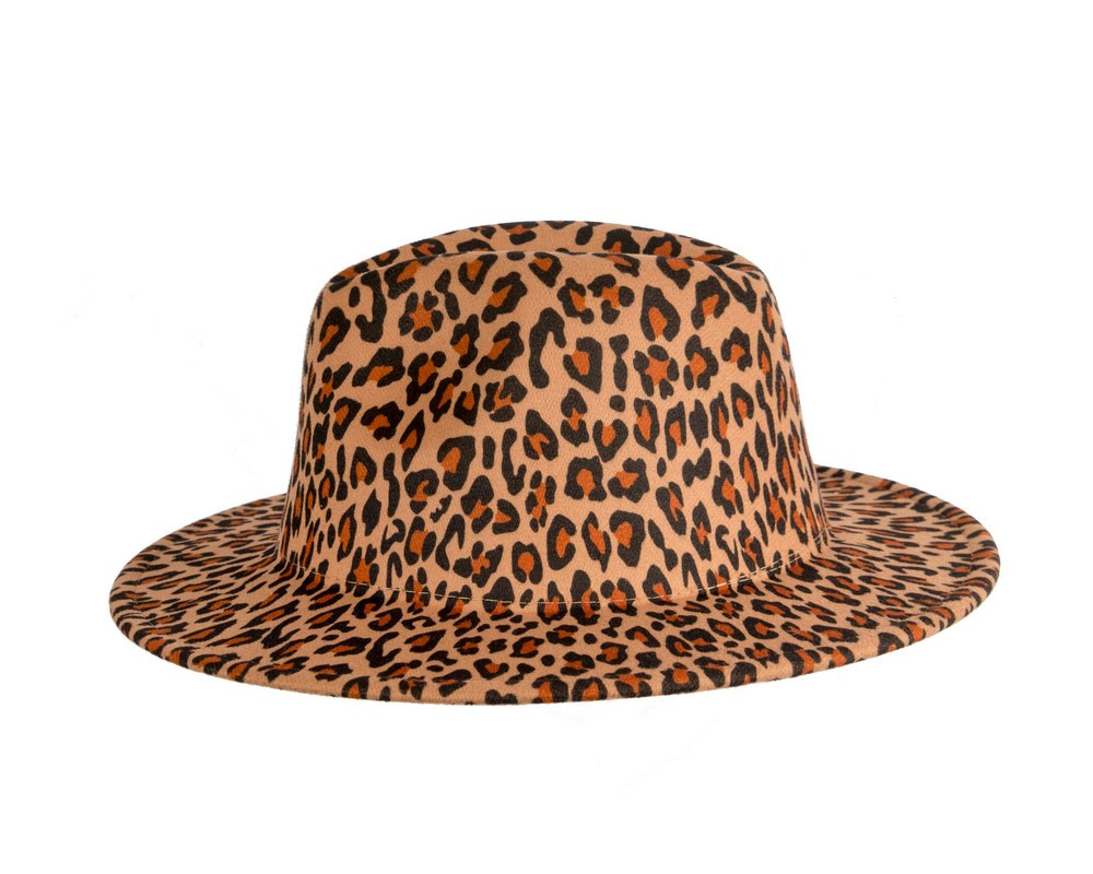 Leopard print flat brim fedora hat - Hats From OZ UK Leopard print flat brim fedora hat - Image 6