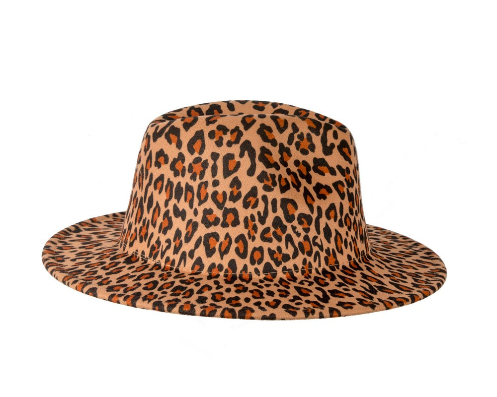 Leopard print flat brim fedora hat - Hats From OZ UK Leopard print flat brim fedora hat - Image 3