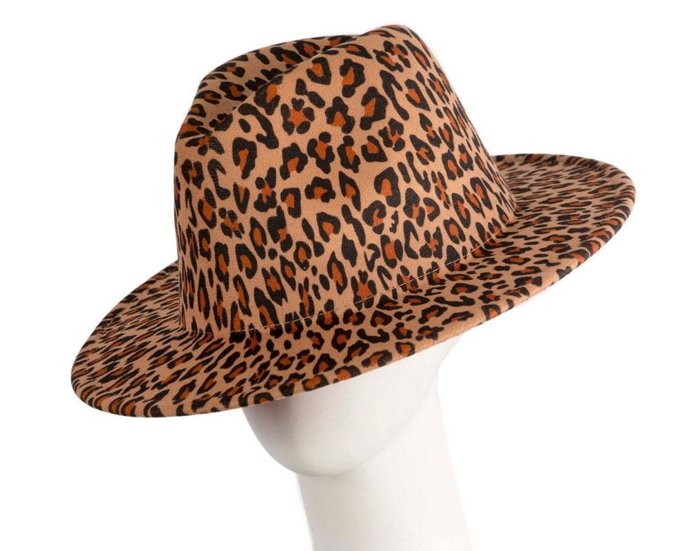 Leopard print flat brim fedora hat - Hats From OZ UK | CU729 Leopard print flat brim fedora hat - Hats From OZ UK