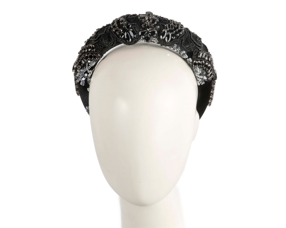 Black beads covered headband - Hats From OZ UK