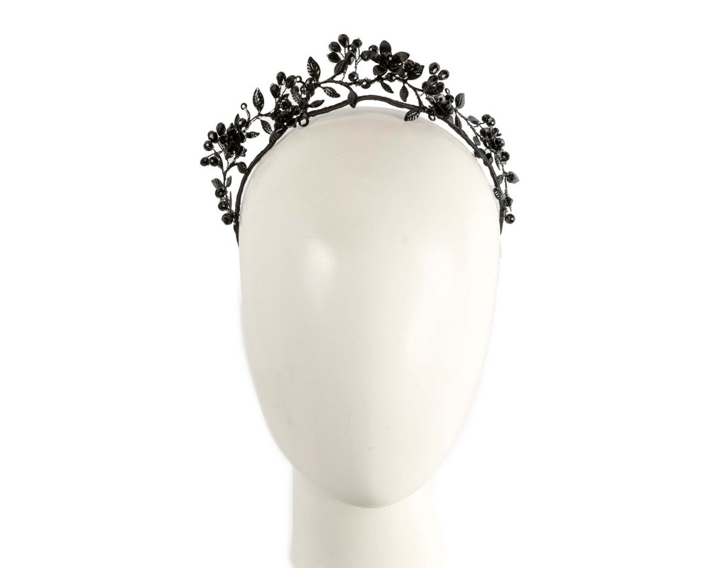 Exclusive black headband fascinator by Cupids Millinery - Hats From OZ UK | CU766 Exclusive black headband fascinator by Cupids Millinery - Hats From OZ UK