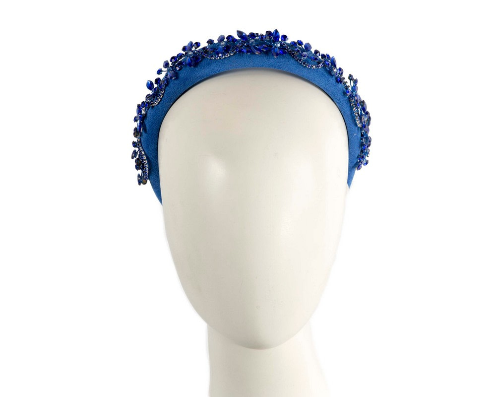 Royal Blue crystals fascinator headband by Cupids Millinery - Hats From OZ UK