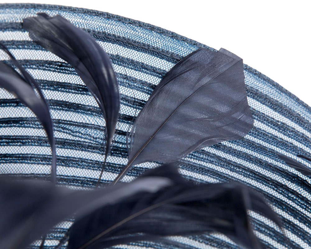 Large navy fascinator by Cupids Millinery - Hats From OZ UK Large navy fascinator by Cupids Millinery - Image 3