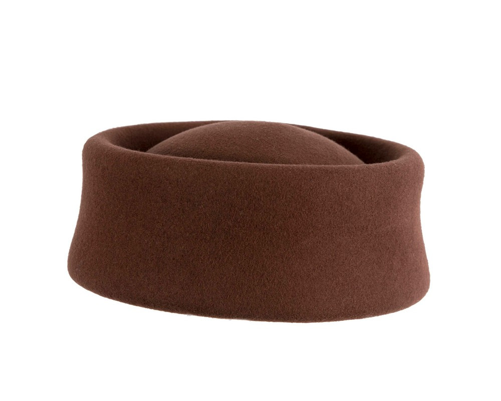 Large chocolate brown felt pillbox hat - Hats From OZ UK Large chocolate brown felt pillbox hat - Image 2