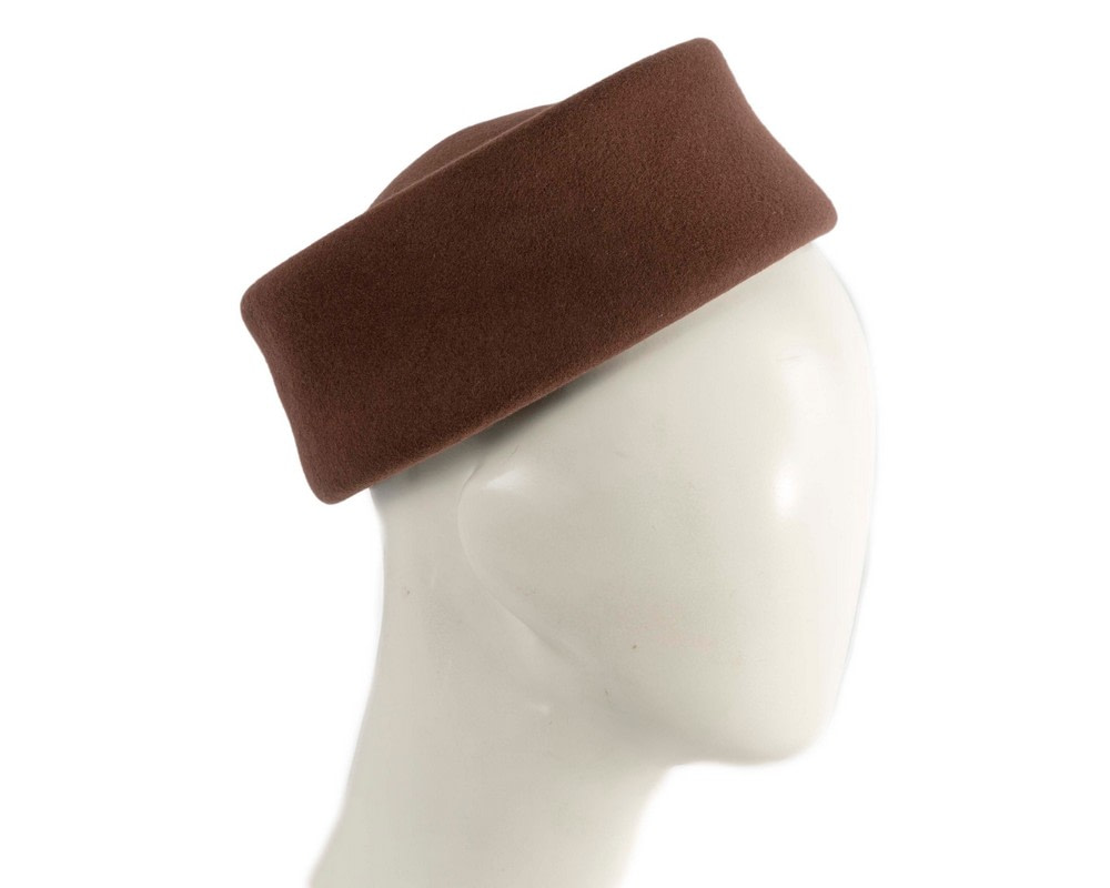Large chocolate brown felt pillbox hat - Hats From OZ UK | CU772CH Large chocolate brown felt pillbox hat - Hats From OZ UK