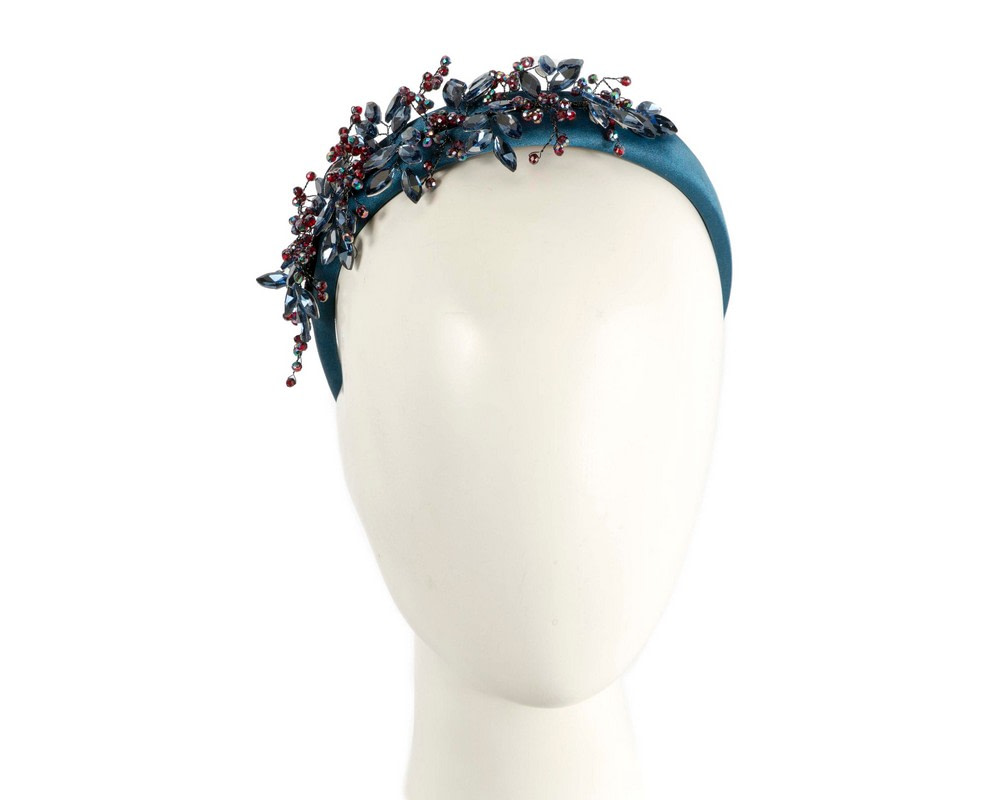 Blue crystals fascinator headband by Cupids Millinery - Hats From OZ UK