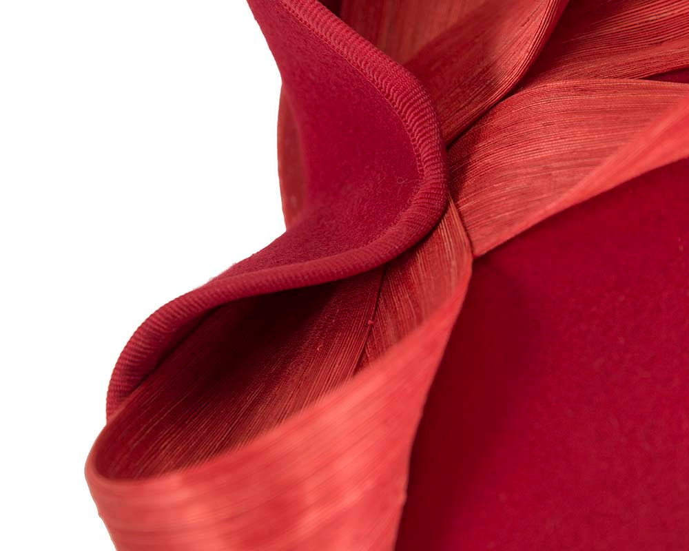 Twisted red & orange felt fascinator by Fillies Collection - Image 5