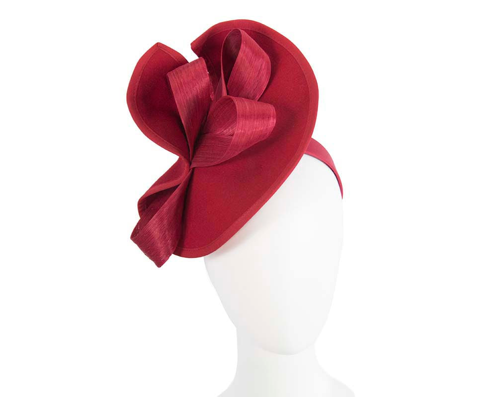 Twisted red felt fascinator by Fillies Collection - Hats From OZ UK | F641R Twisted red felt fascinator by Fillies Collection - Hats From OZ UK