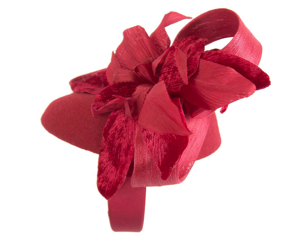 Tall red winter racing pillbox fascinator by Fillies Collection - Hats From OZ UK Tall red winter racing pillbox fascinator by Fillies Collection - Image 5