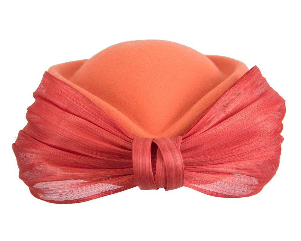Orange Jackie Onassis style felt beret by Fillies Collection - Image 7