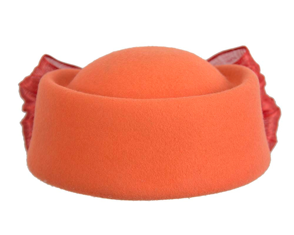 Orange Jackie Onassis style felt beret by Fillies Collection - Image 4
