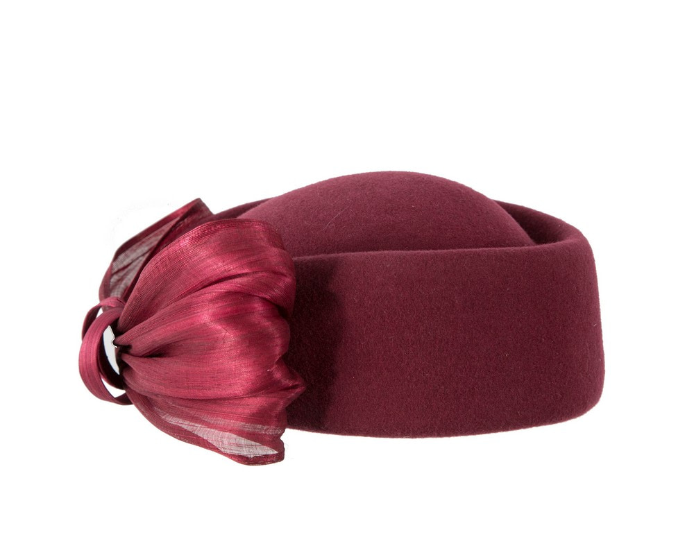 Wine Jackie Onassis style felt beret by Fillies Collection - Hats From OZ UK Wine Jackie Onassis style felt beret by Fillies Collection - Image 3