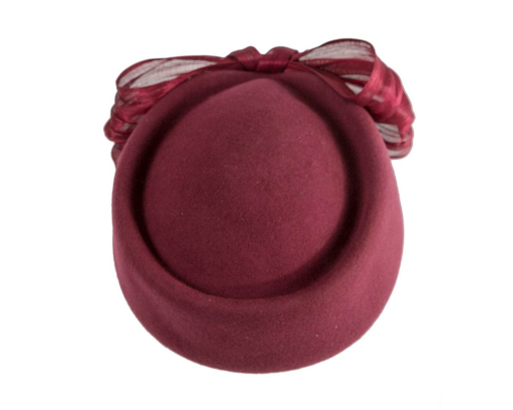 Wine Jackie Onassis style felt beret by Fillies Collection - Hats From OZ UK Wine Jackie Onassis style felt beret by Fillies Collection - Image 2