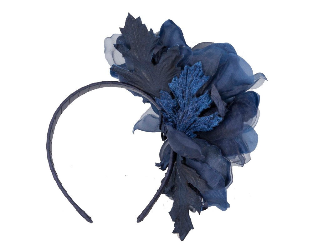 Navy flower fascinator by Fillies Collection F653 - Hats From OZ UK Navy flower fascinator by Fillies Collection F653 - Image 4