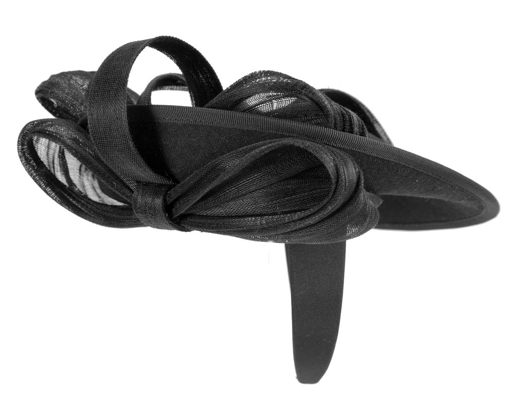 Black plate with bow winter fascinator by Fillies Collection - Hats From OZ UK Black plate with bow winter fascinator by Fillies Collection - Image 8