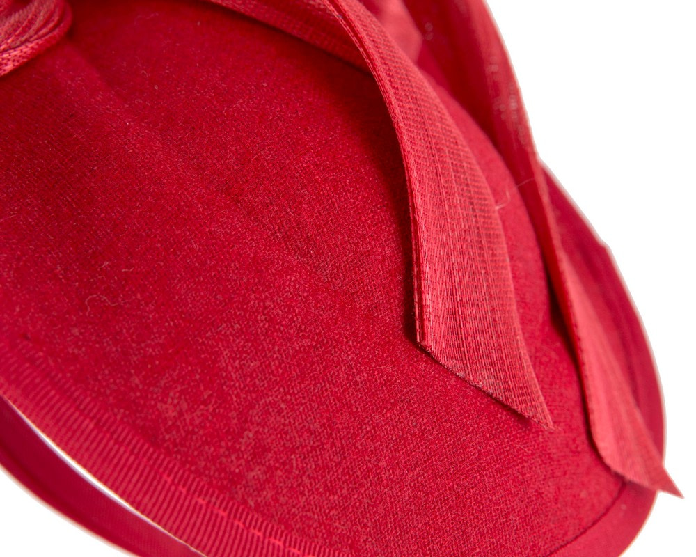 Red plate with bow winter fascinator by Fillies Collection - Hats From OZ UK Red plate with bow winter fascinator by Fillies Collection - Image 6
