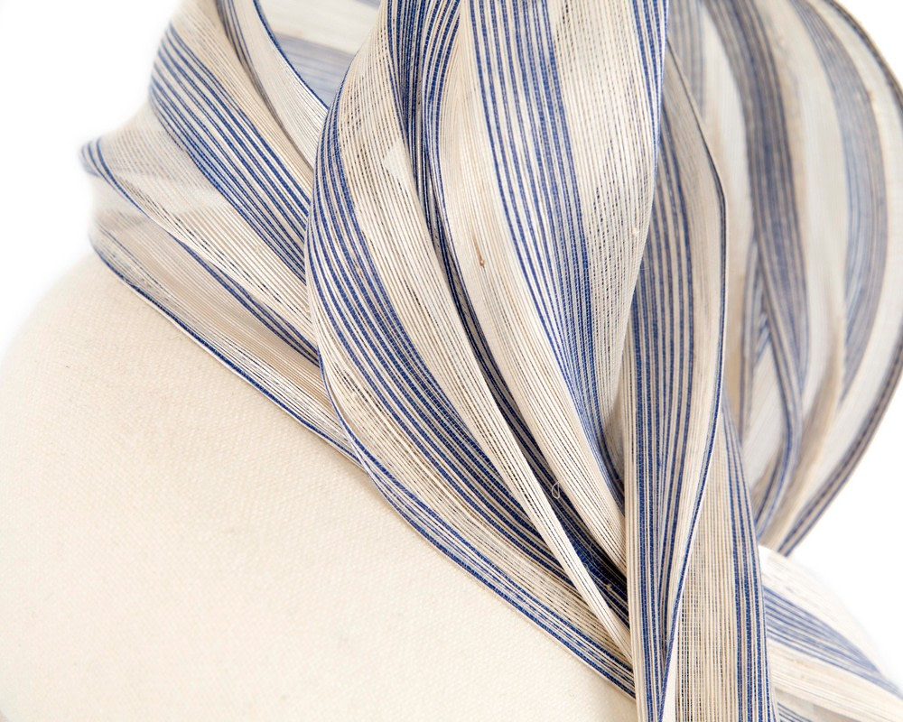 Bespoke cream blue pillbox with bow by Fillies Collection - Hats From OZ UK Bespoke cream blue pillbox with bow by Fillies Collection - Image 5