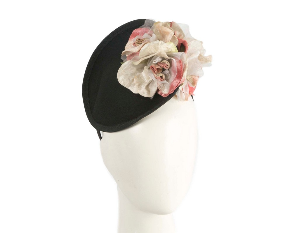 Black and pink flower fascinator by Fillies Collection - Hats From OZ UK | F669BPI Black and pink flower fascinator by Fillies Collection - Hats From OZ UK