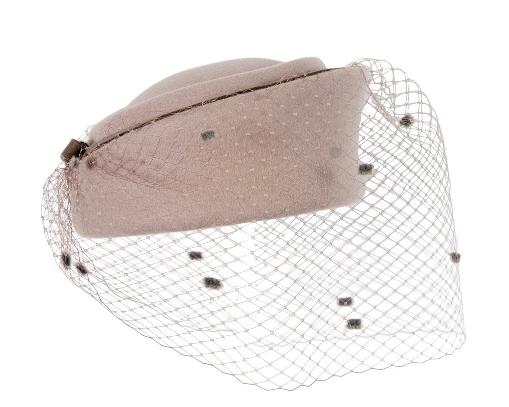 Large grey beret hat with face veil by Fillies Collection - Hats From OZ UK Large grey beret hat with face veil by Fillies Collection - Image 3