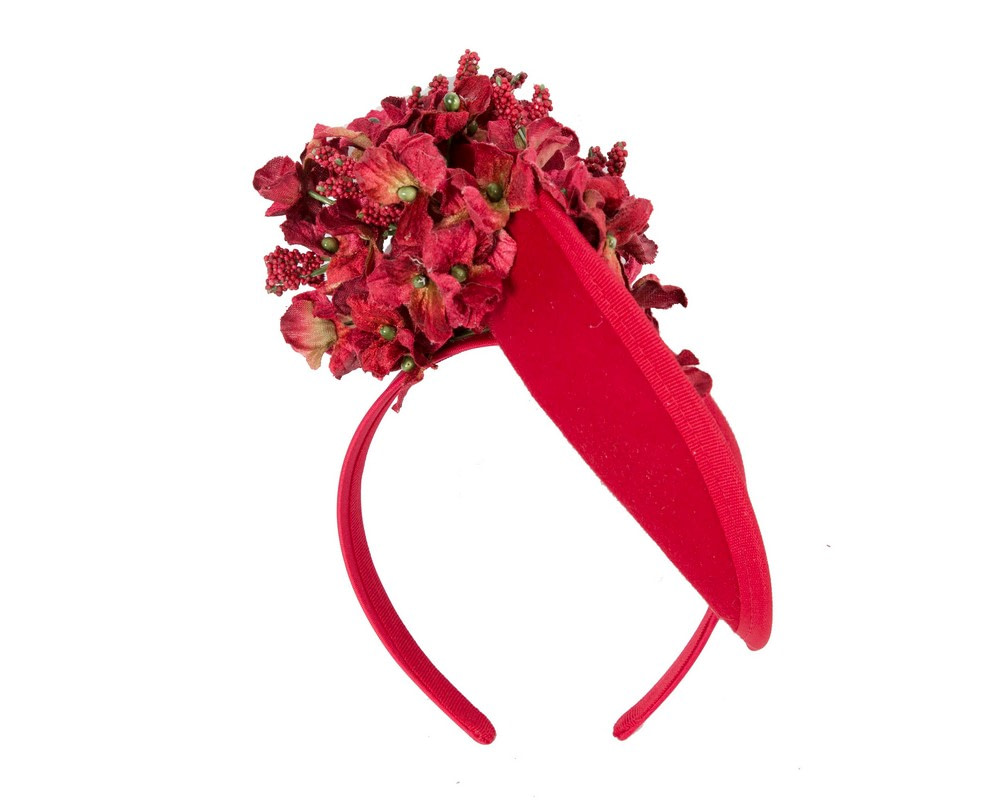 Red winter racing fascinator by Fillies Collection F680 - Hats From OZ UK Red winter racing fascinator by Fillies Collection F680 - Image 4