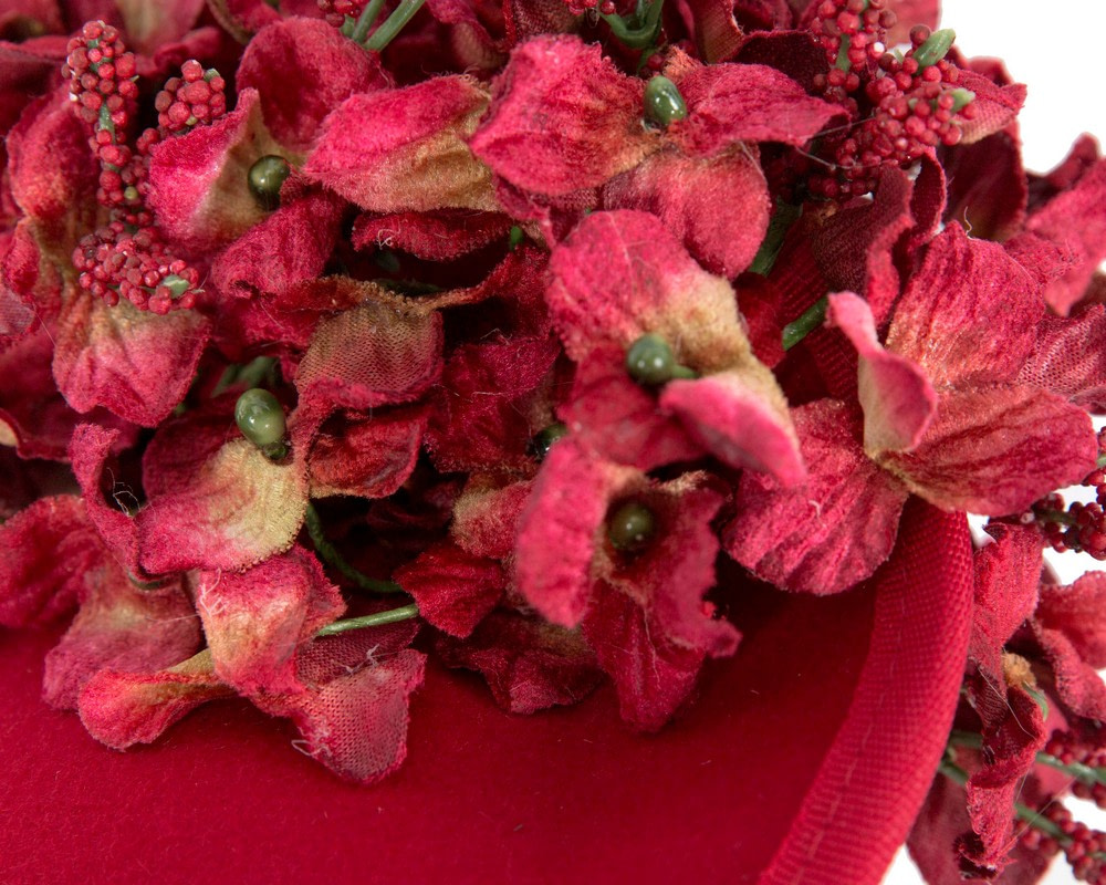 Red winter racing fascinator by Fillies Collection F680 - Hats From OZ UK Red winter racing fascinator by Fillies Collection F680 - Image 3