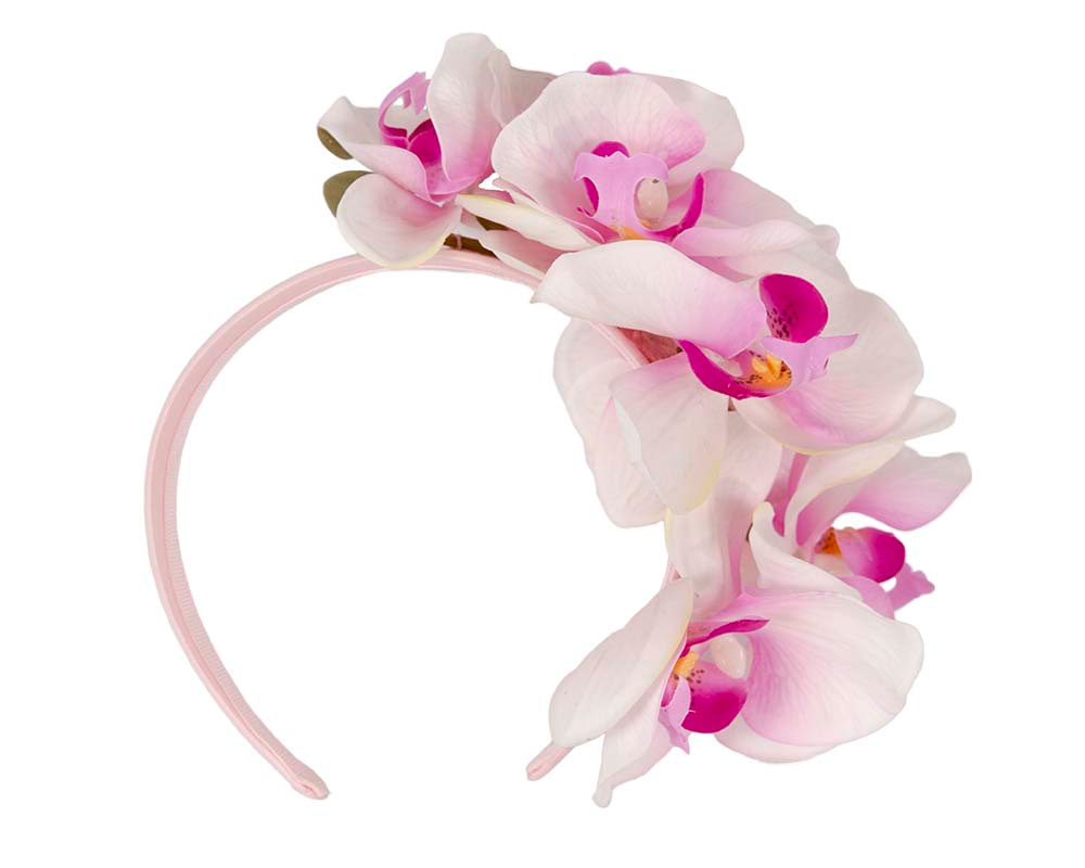 Bespoke pink orchid flower headband by Fillies Collection - Hats From OZ UK Bespoke pink orchid flower headband by Fillies Collection - Image 4
